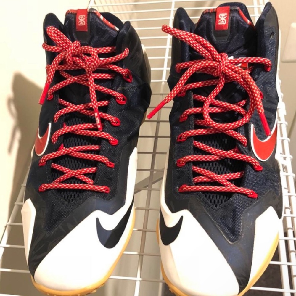 Nike Lebron James 11 Red White Blue 2014 Independence Day Edition Size 10